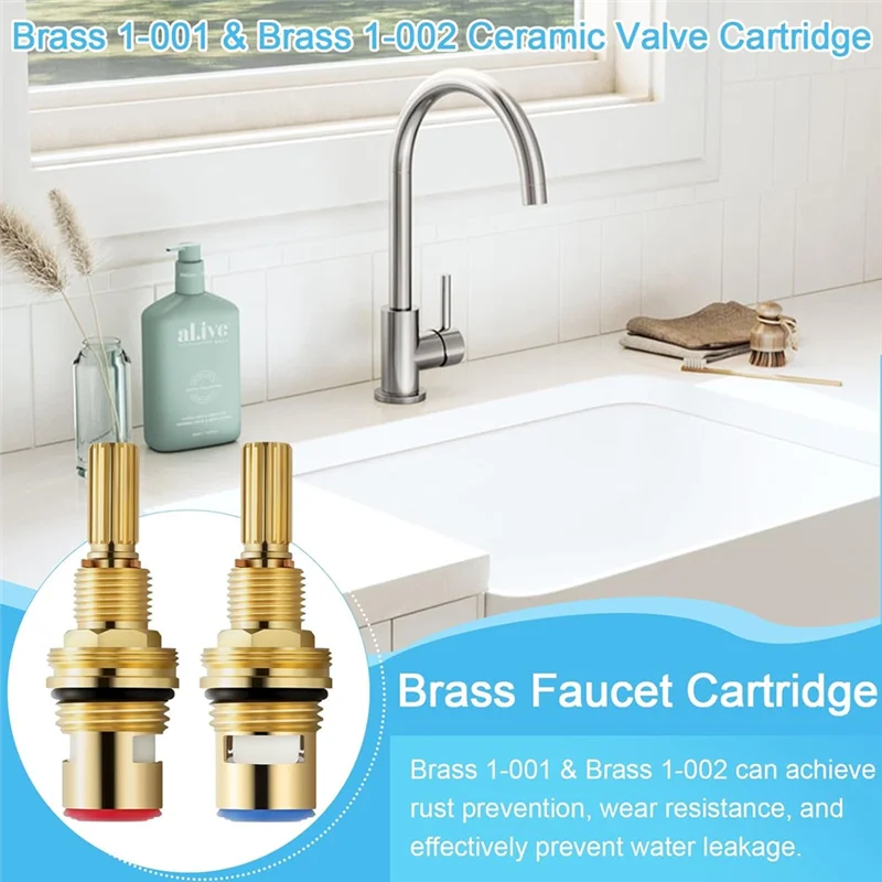 خرطوشة صمام 1-001 & 1-002 من النحاس الأكثر، متوافقة مع صنابير النحاس نيوبورت، هيكل نحاسي متين