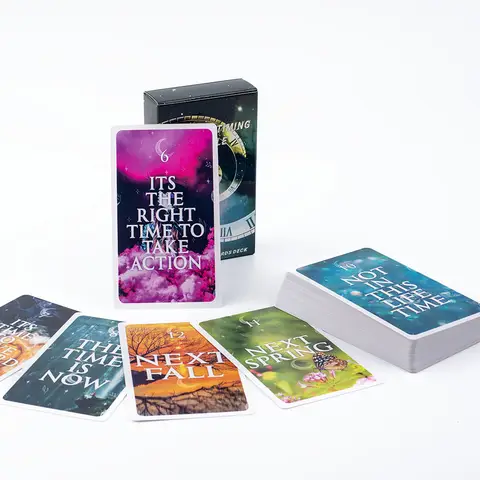 Mystical Timing Oracle 60Cards 10.3*6Cm Time Frame Cards Twin Flame Tarot Deck Cosmic