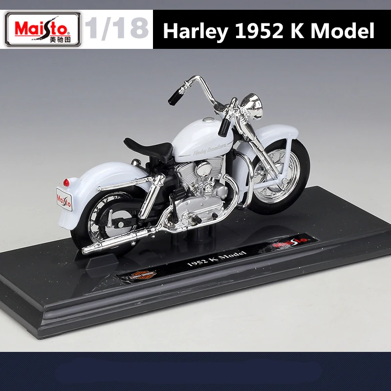 Maisto 1:18 Harley Davidson 1952 K Alloy Motorcycle Model Simulation Diecast Metal Classic Motorcycle Model Collection Kids Gift