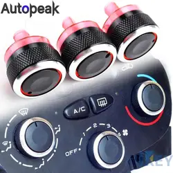 Piezas de aire acondicionado de aluminio para coche, interruptor de Control de climatización, perillas de botones diales, para Peugeot 206, 207, Citroen C2, Xsara, Picasso, 3 uds.