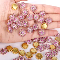Gold Sun Flower Claw Rhinestones Glitter Crystals Strass Stones Beads Trim Sew On Rhinestones for Clothes Shoe Bag