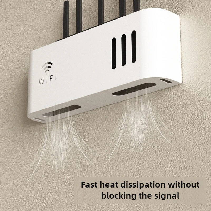 الحائط اللاسلكية موزع إنترنت واي فاي الجرف ABS صندوق تخزين من البلاستيك راوتر رف كابل قوس الطاقة صندوق منظم لغرفة المعيشة #4