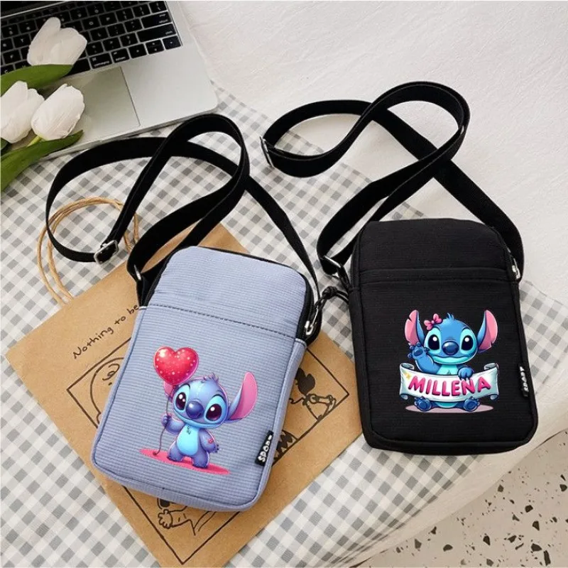 

Disney Lilo & Stitch Women Shoulder Bag Crossbody BagsCanvas Small Female Bag Students Single Shoulder Mobile Phone Bags Handbag