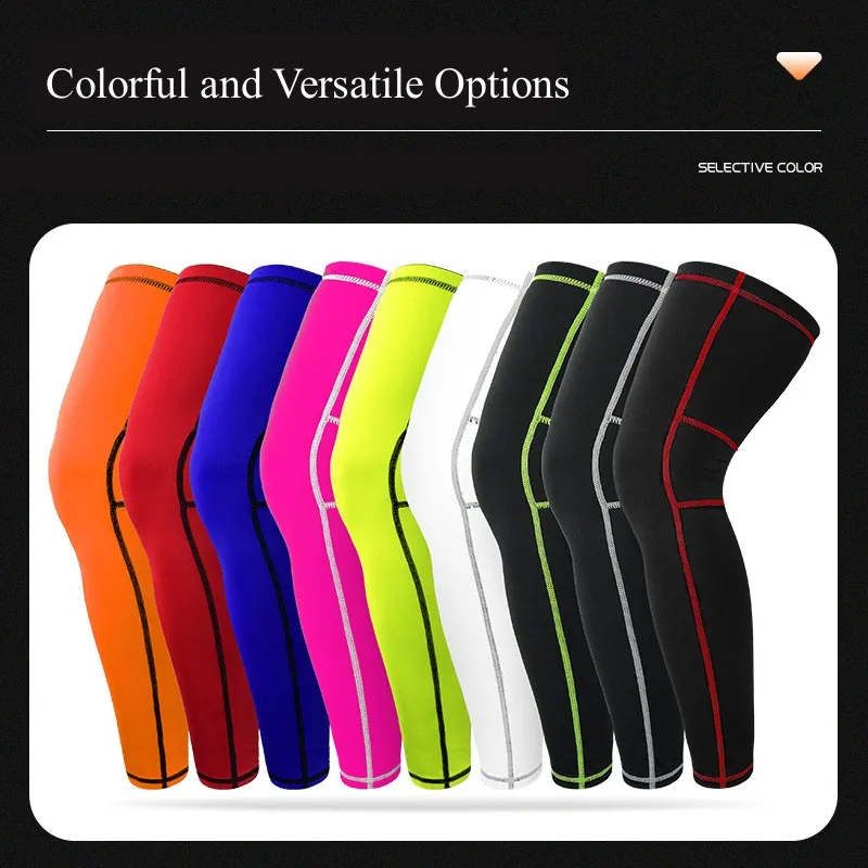 1 Piece Lengthen Leg Warmers Super Elastic Basketball Calf Thigh Compression Sleeves Football Socks Uv Sun Protection Unisex