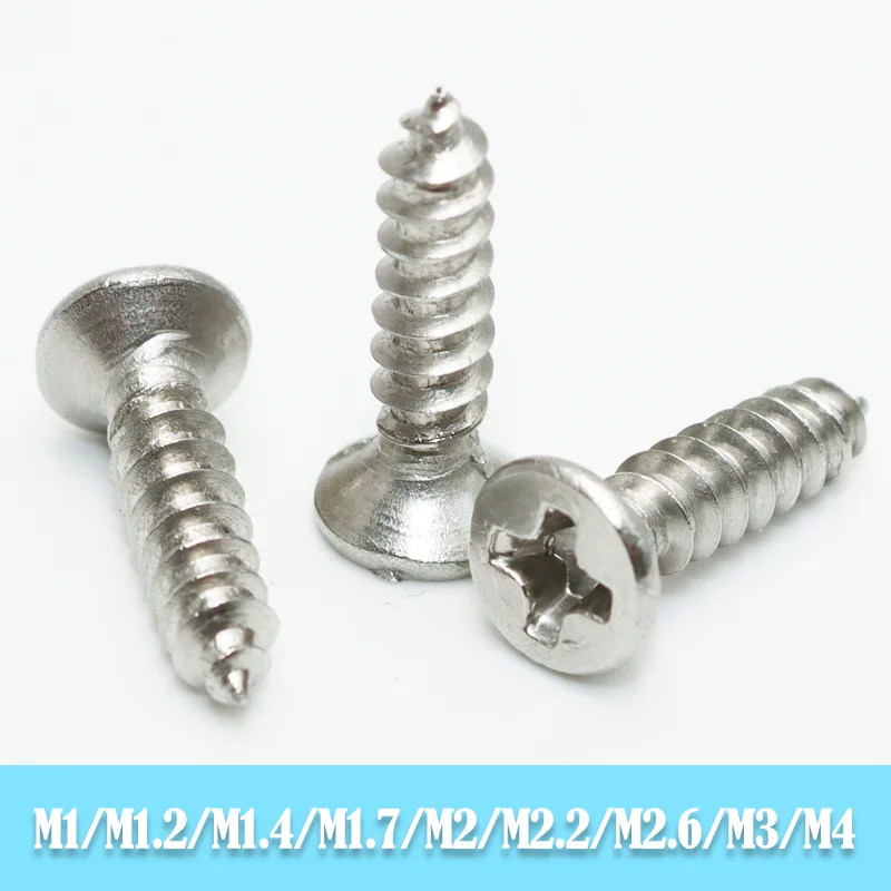 

304 Stainless Steel Cross Recessed Countersunk Drive Flat Head Self-tapping Screw M1 M2 M3 M3.5 M4 Phillips Furniture Wood Screw