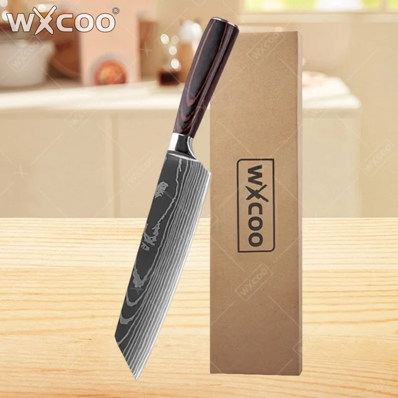

Японский нож WXCOO Kiritsuke: универсальный кухонный инструмент, нож шеф-повара, тесак для мяса, нож для разделки и приготовления пищи
