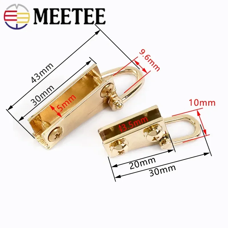 2Pairs Meetee Metal Clip Buckle Handbag Strap Side Hanger Clasp Hook Bag Chain D Ring Connect Carabiner Leather Sewing Accessory