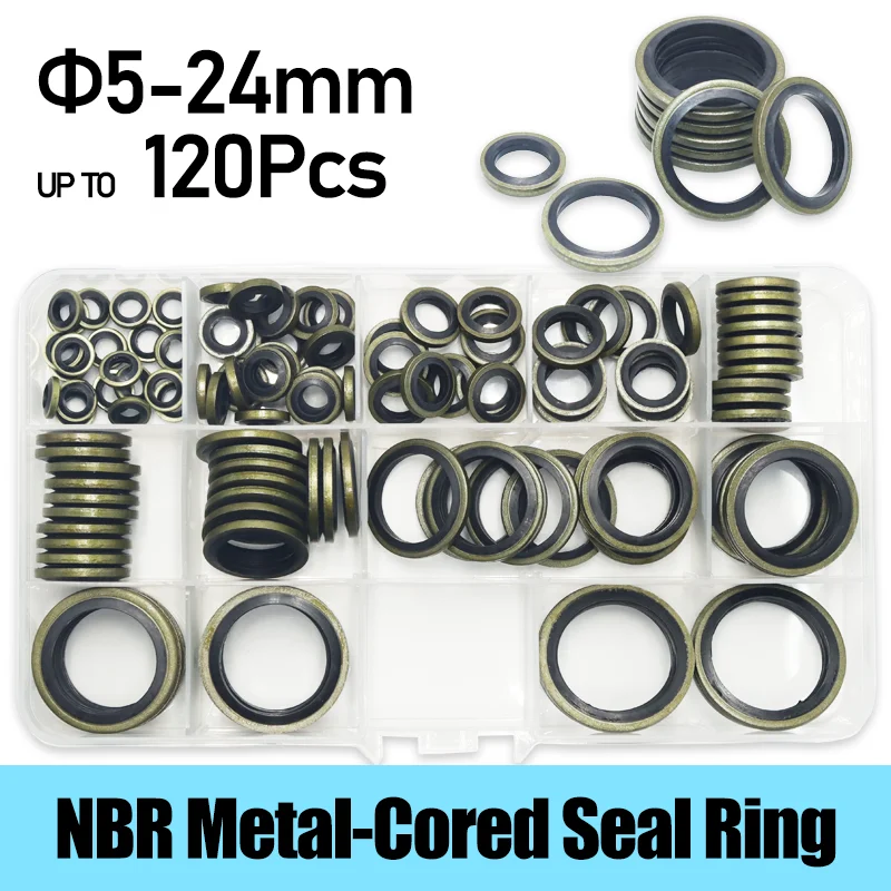 Rubber Oil Resistant Pip Bonded Sealing Washer High Press Hydralic Metal Drain Plug Gasket Oil Drain Screw Combined Seal Ring