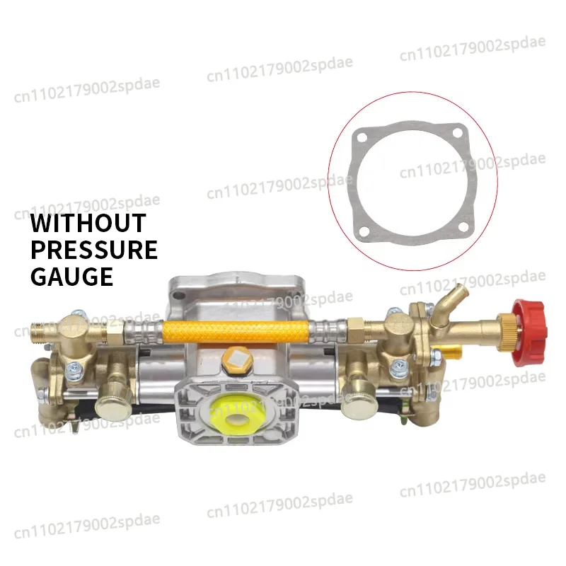 All Copper Plunger Pump Assembly With Pressure Gauge Spray Pump Replacement Parts Compatible With 1100W Cleaning Machine Motor
