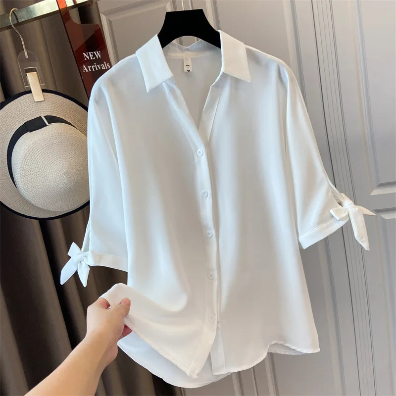 

Women Casual V Neck Pure Color Short Sleeve Loose Slim Shirt