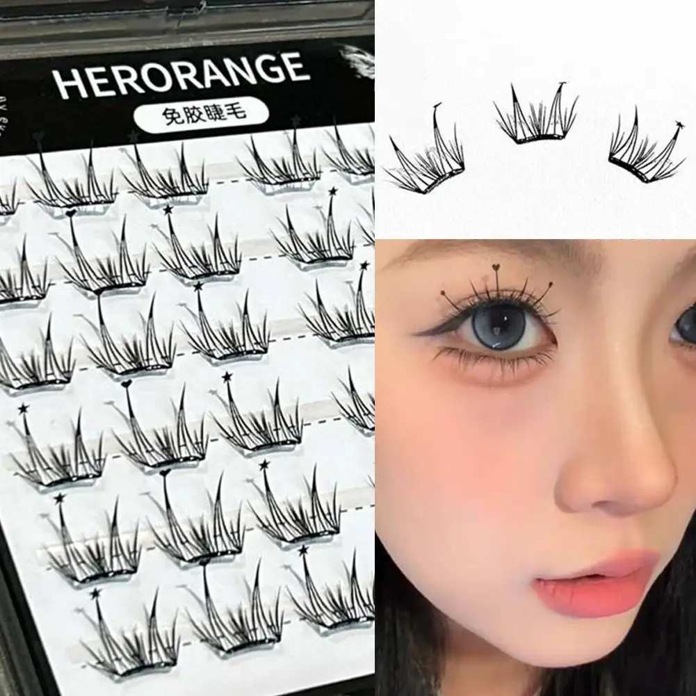 Glue-free Segmented Natural False Eyelashes Thick and Curled Lash 3D Cluster Lashes DIY Makeup Tools NO Glue Eyelash Extensions