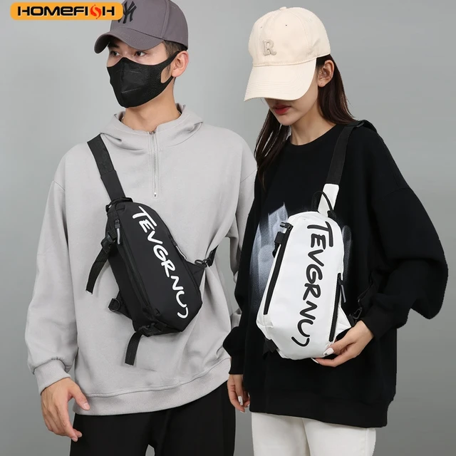 HOMEFISH Modna nylonowa torba crossbody na klatkę piersiową, uniwersalna torba na ramię dla kobiet, sportowa torba codzienna dla mężczyzn