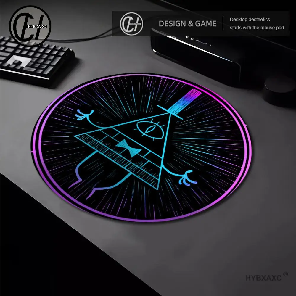 

Desk Protector Mousepad Anime Bill Cipher Mouse Pad Gravity Fall Circular Mouse Pad Company Table Pads Carpet Desk Mat