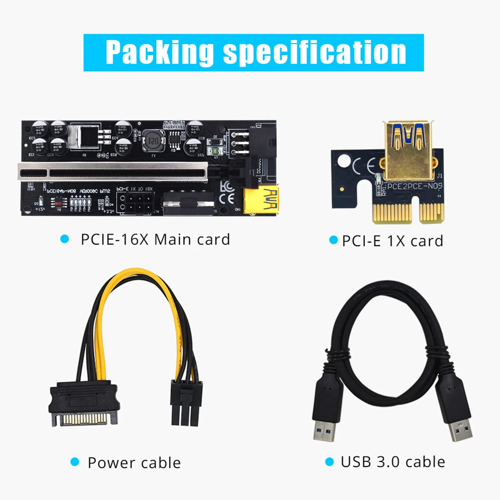 Version Riser 009C Plus PCI-E 1X 4X 8X 16X Extender Riser Card PCIE PCI Graphics Extension Miner Mining