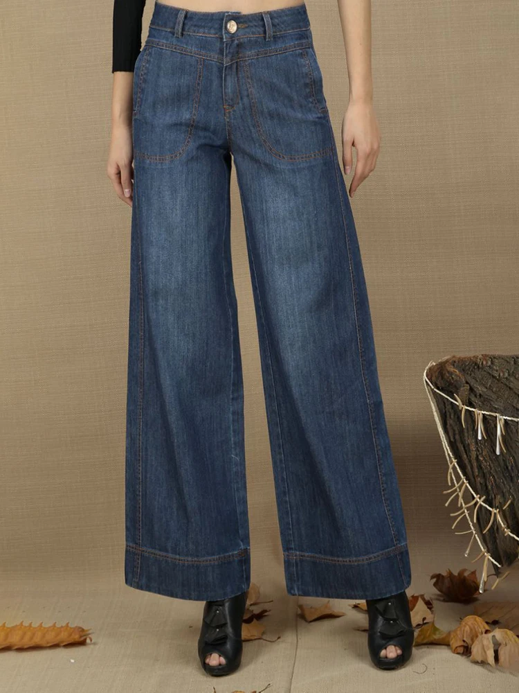 High Waist Wide Leg Jeans for Women 2024 Spring and Autumn Baggy Straight Trousers Casual New Slimming Wide Leg Pants