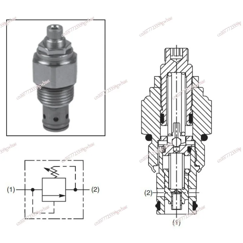 

Пилотируемый предохранительный клапан RAH101S50, 113 л/мин, Parker, SAE10