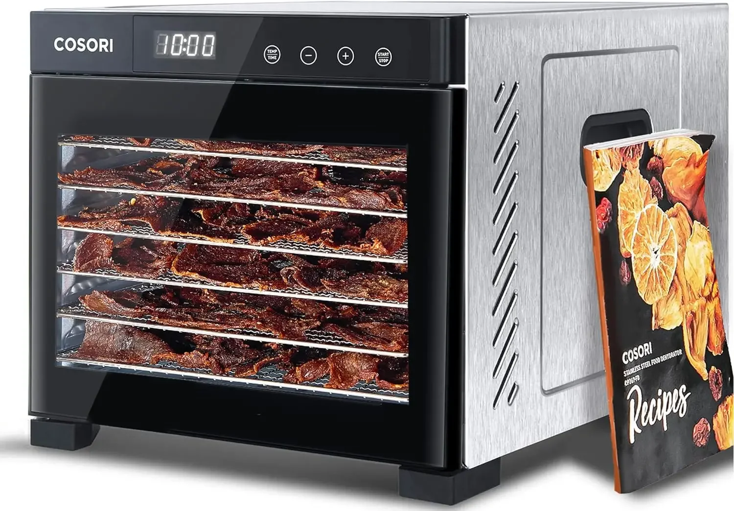 NEW Food Dehydrator for Jerky, Large Drying Space with 6.48ft², 600W Dehydrator Machine, 6 Stainless Steel Trays, 48H Timer