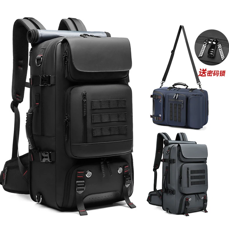 

55L Men Travel Backpack Waterproof 17 inch Business Laptop Backpack USB Charging Bag Outdoors Hiking Rucksacks with Shoe Pocket