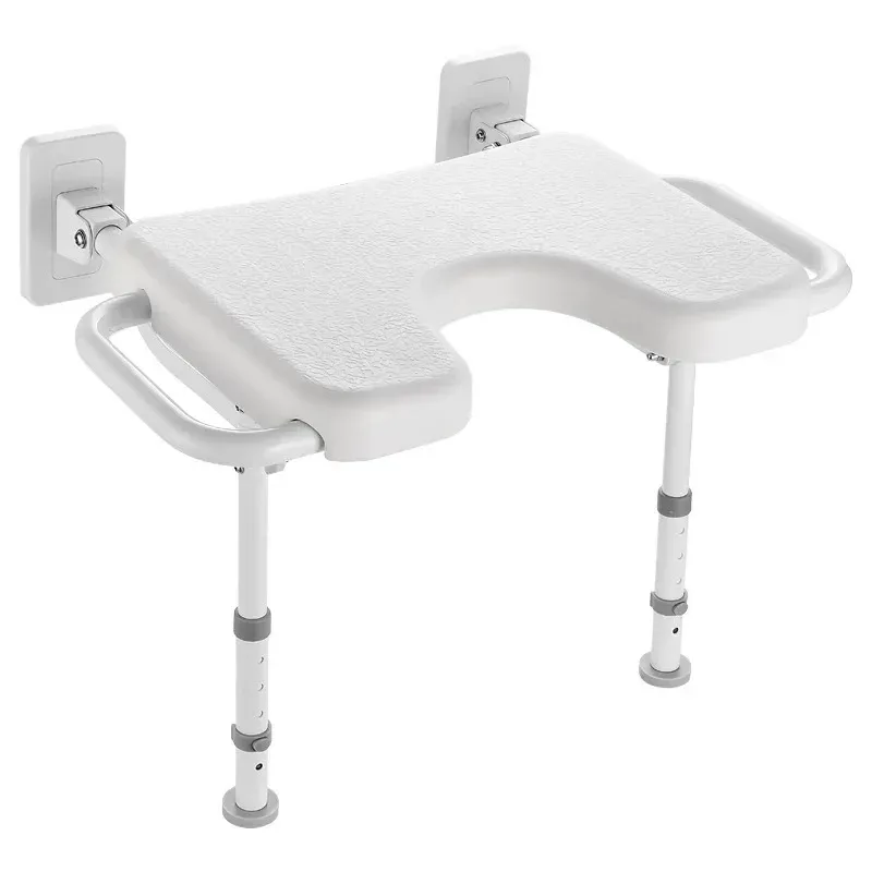 Applicable to Elderly, pregnant women bathroom bath stool folding double armrest toilet seat bath stool non-slip