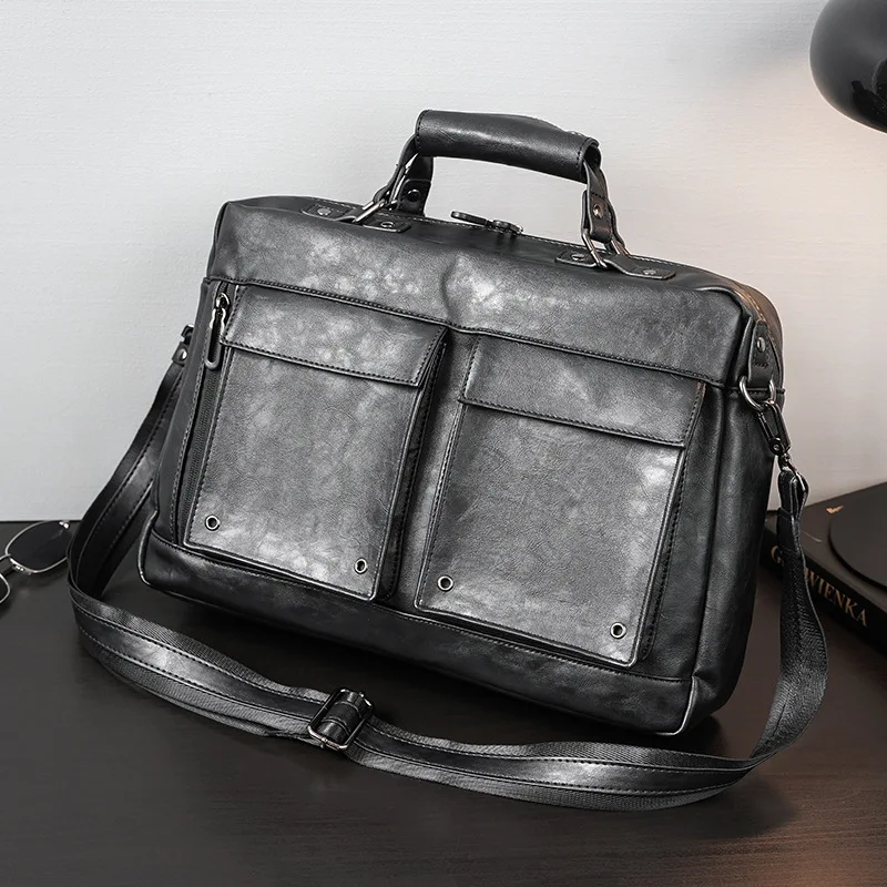 

Business Commuter Men's Handbags Document Bag Leather Work Shoulder Crossbody Messenger Bags Computer Briefcase Satchel Bags