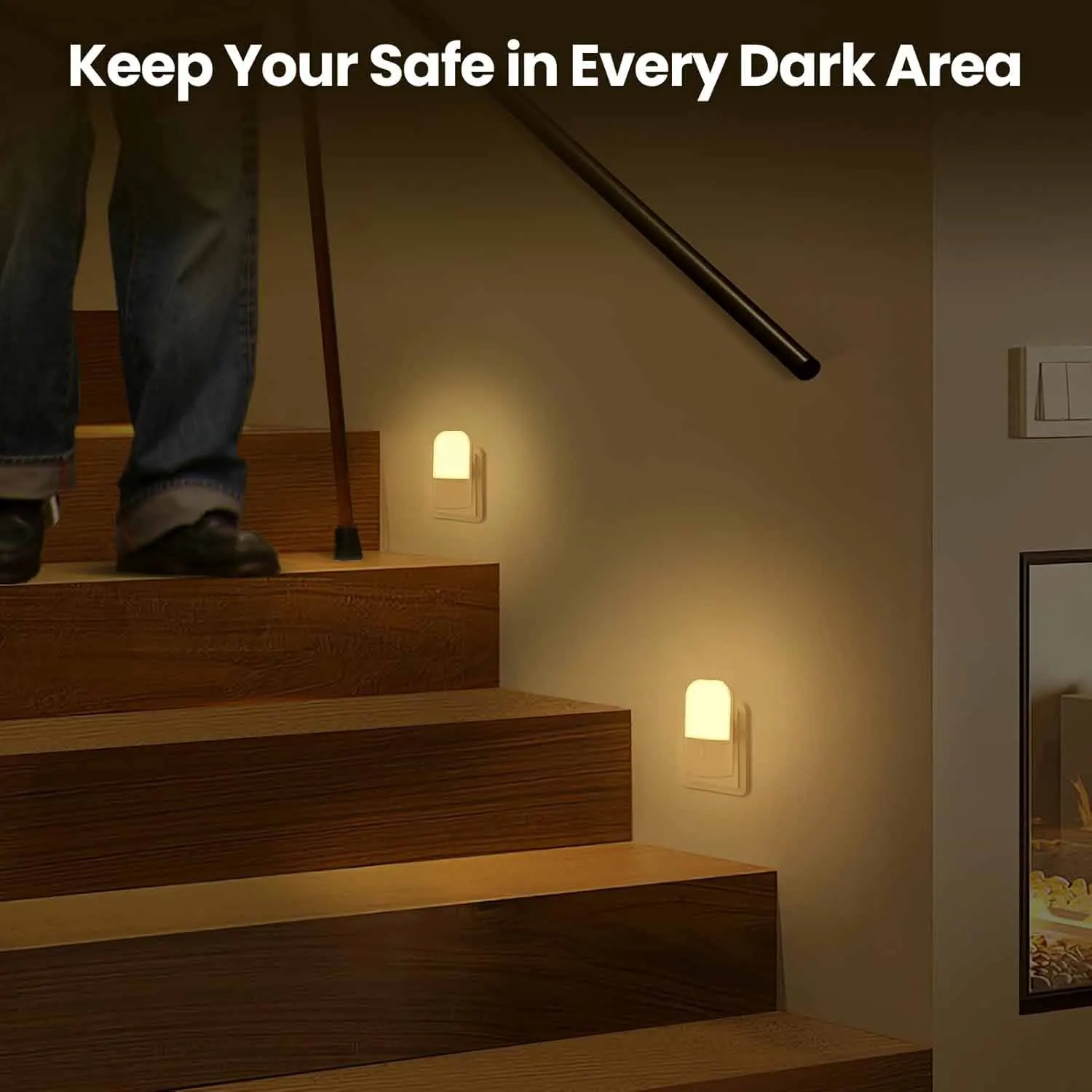 ضوء ليلي LED، أضواء ليلية للأطفال، توصيل إضاءة ليلية مع مستشعر تلقائي من الغسق إلى الفجر، ضوء ليلي سطوع قابل للتعديل #5