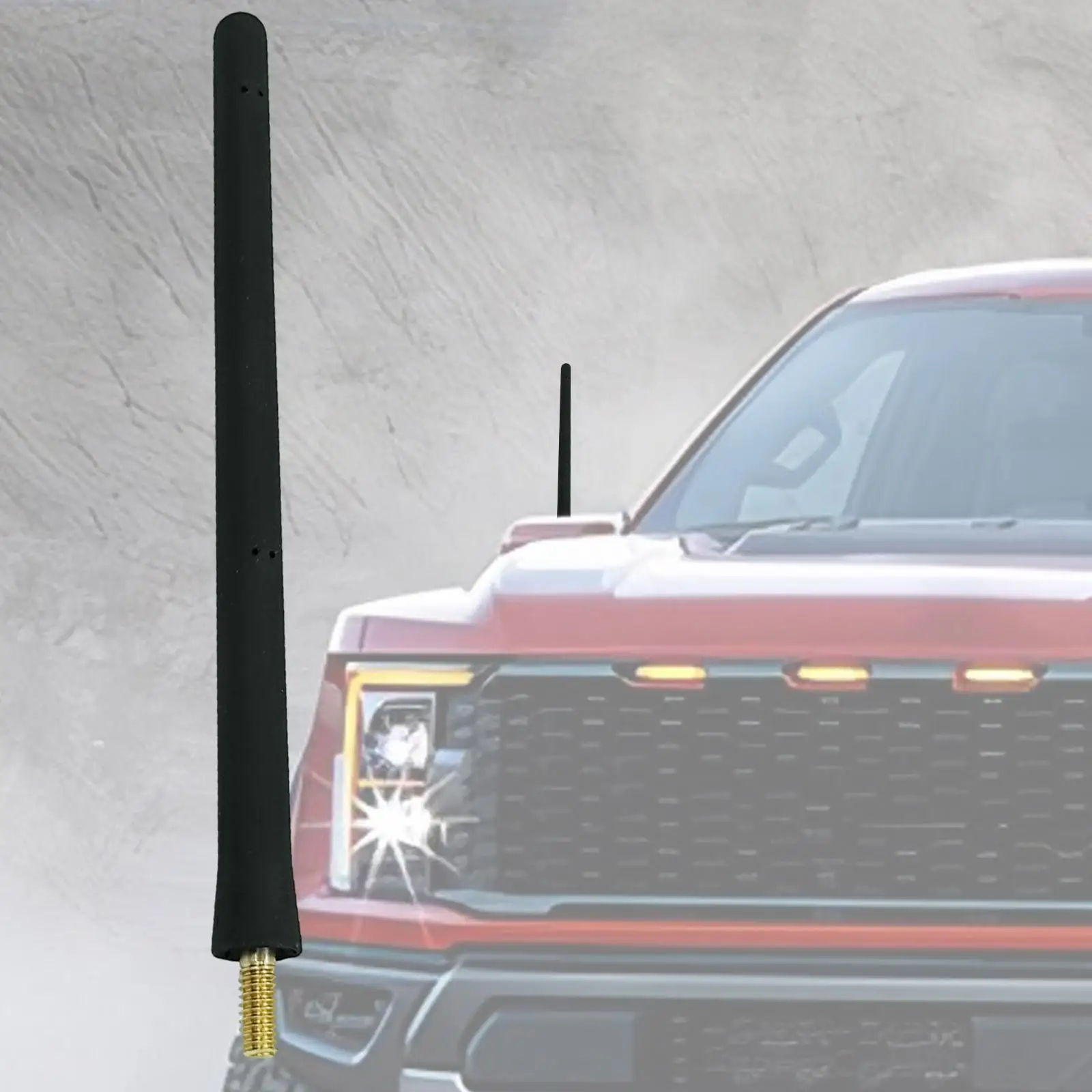 ゴム空中マストアダプターブラックマストアンテナ車ショートロッドアンテナフォード F-150 F150 2009-2021 アクセサリー自動車