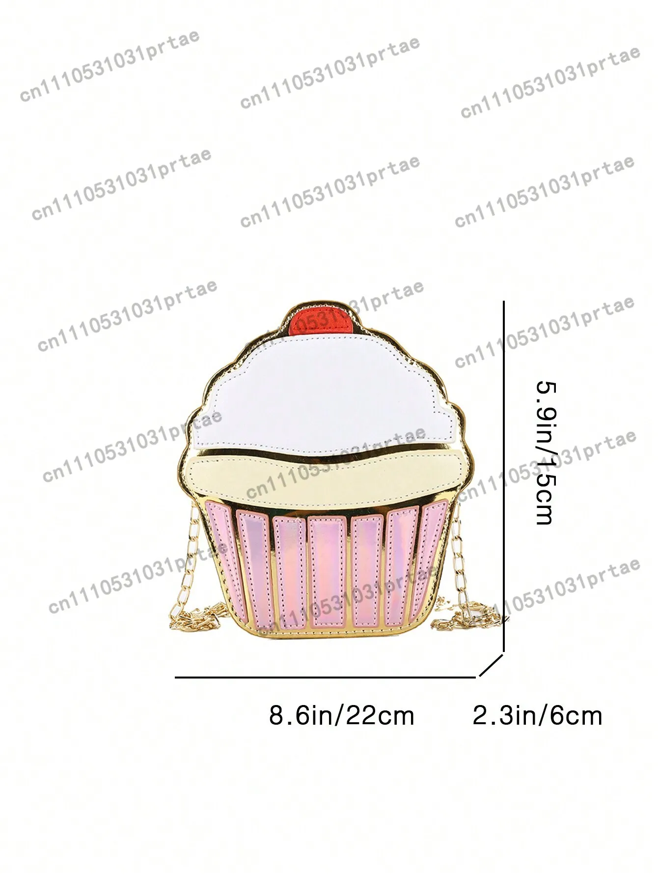 1 Pc Fashion Children Personalized Ice Cream Cake Shape Messenger Bag Shoulder Bag Purse Portable Versatile Zip Closure Candy Ba