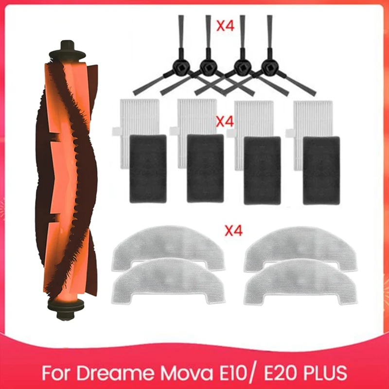 Replacement Spare Part For Dreame Mova E10/ E20 PLUS Vacuum Cleaner Accessories Main Side Brush HEPA Filter Mop Pad
