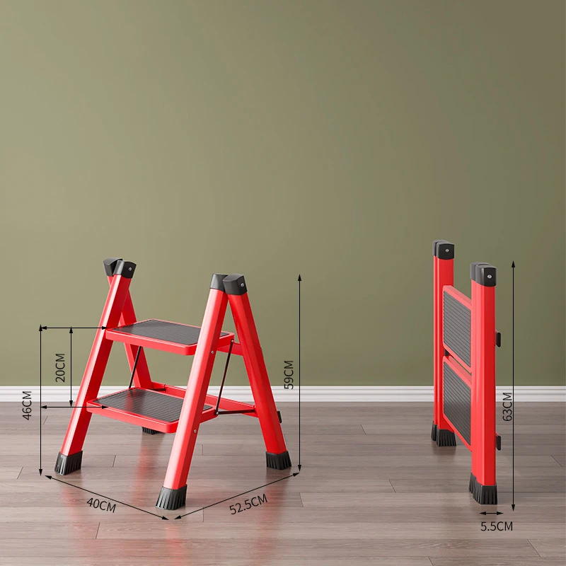 Indoor foldable miter ladder, household small ladder, thickened aluminum alloy stairs, two or three step multi-functional stool