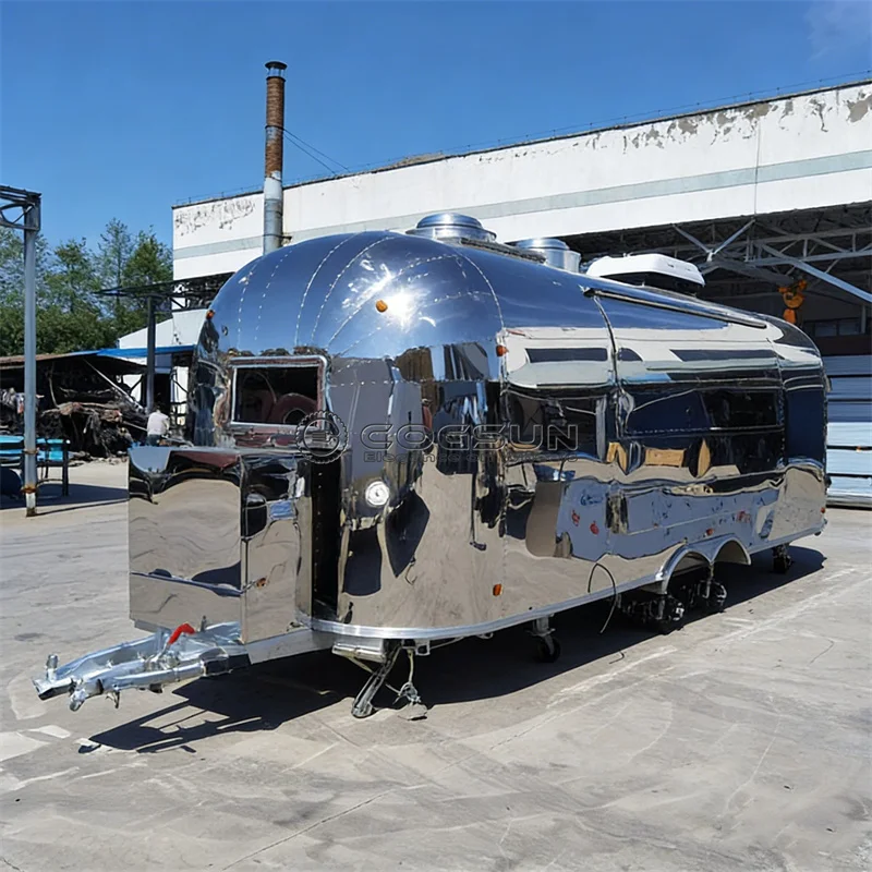United State Luxury Fast Food Cart Trailer Mobile Kitchen Coffee Truck Bbq Concession Fully Equipped