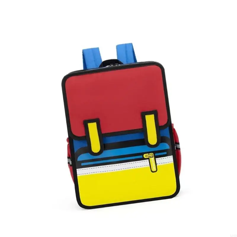 X90D 3D Cartoon Backpack for Kids School Bag Bag Bag Bag Bag Daypack مناسبة للأنشطة المدرسية والرحلات القصيرة #4