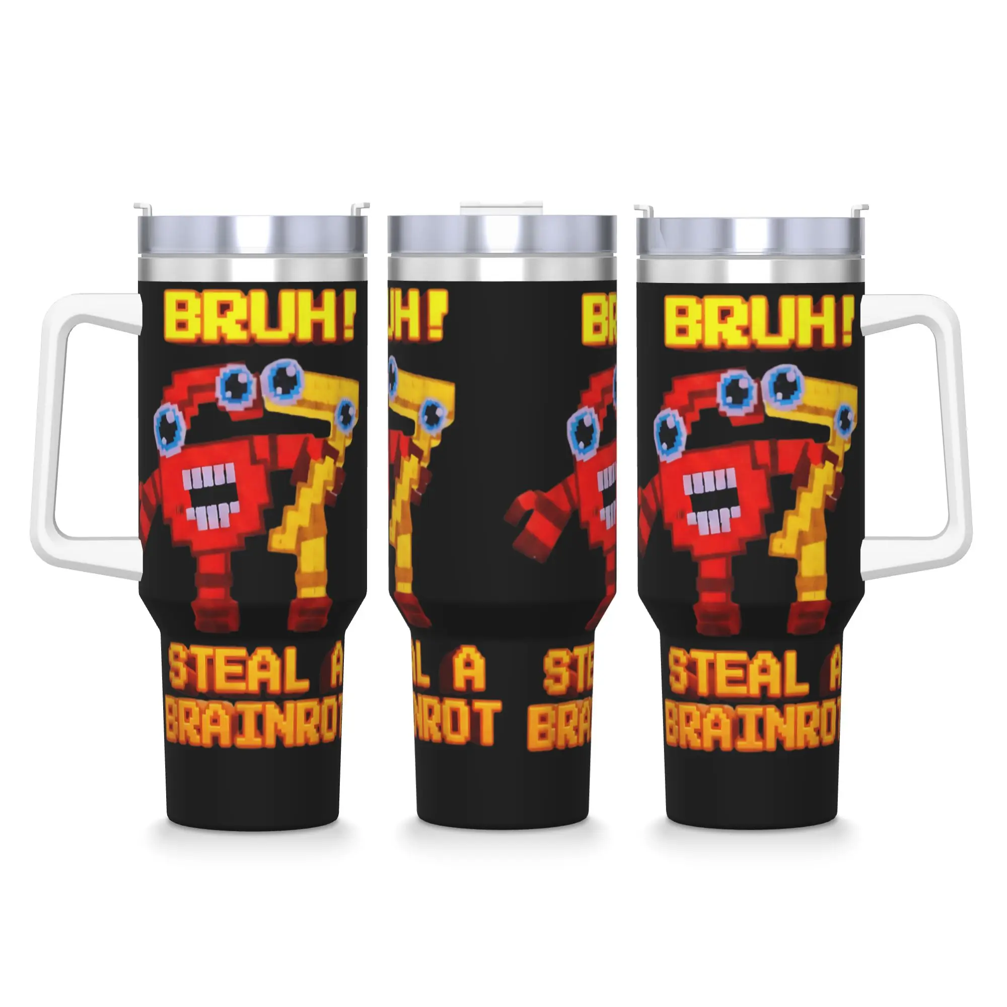 Vaso de acero inoxidable 67 Six Seven divertido rouba Brainrot Gaming Meme taza térmica bebidas aisladas tazas de coche botella de agua de conducción