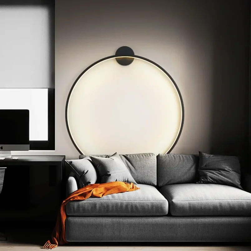 Modern Led Ring Circle Wall Mounted Lamps for Living Room Bedroom Hallway Round Background Sconce Light Decoration Lighting