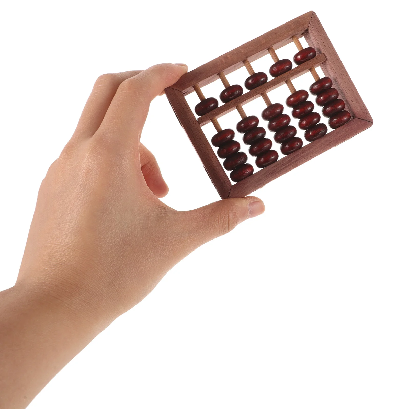 1 pz Abaco In Legno Design Vintage 5 Colonne Perline Calcolo Liscio Telaio di Conteggio Portatile Per I Bambini Strumento di Apprendimento Della Matematica Cervello