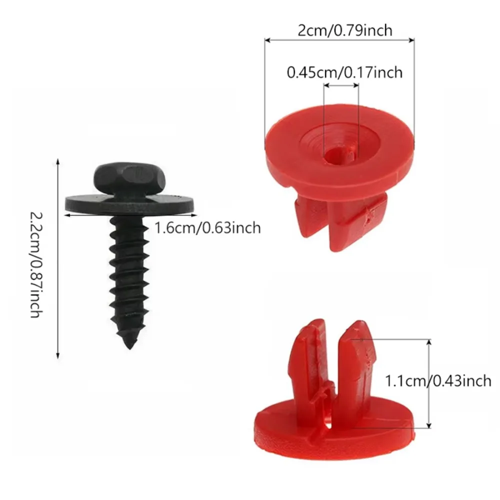 20PCS (10 Sets) Engine Undertray Fastener Kit with Screws, Chassis Cover Retaining Clips Fit for Ford Focus Mondeo Mk2