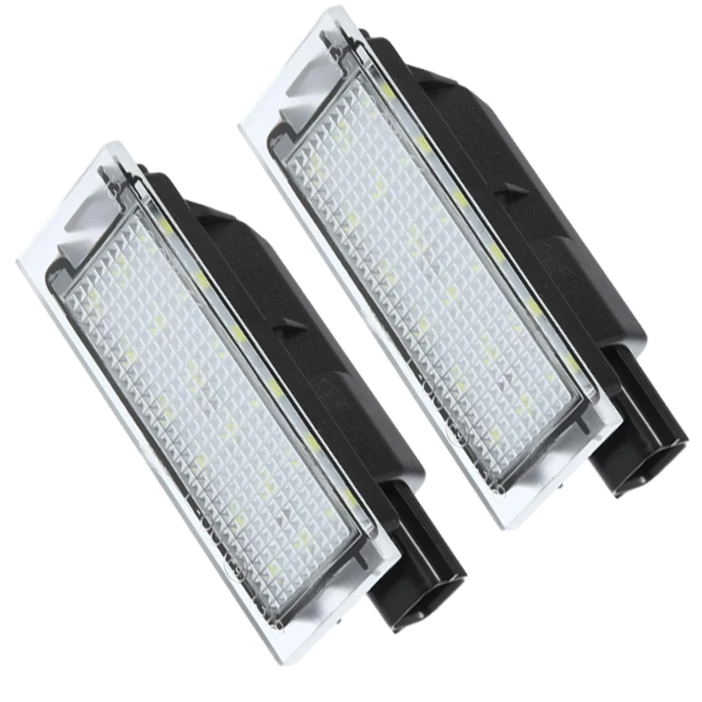 2Pcs Car LED Number License Plate Lights Left & Right For VW For Mercedes Citan Smart Fortwo 4159062300 White Lamps