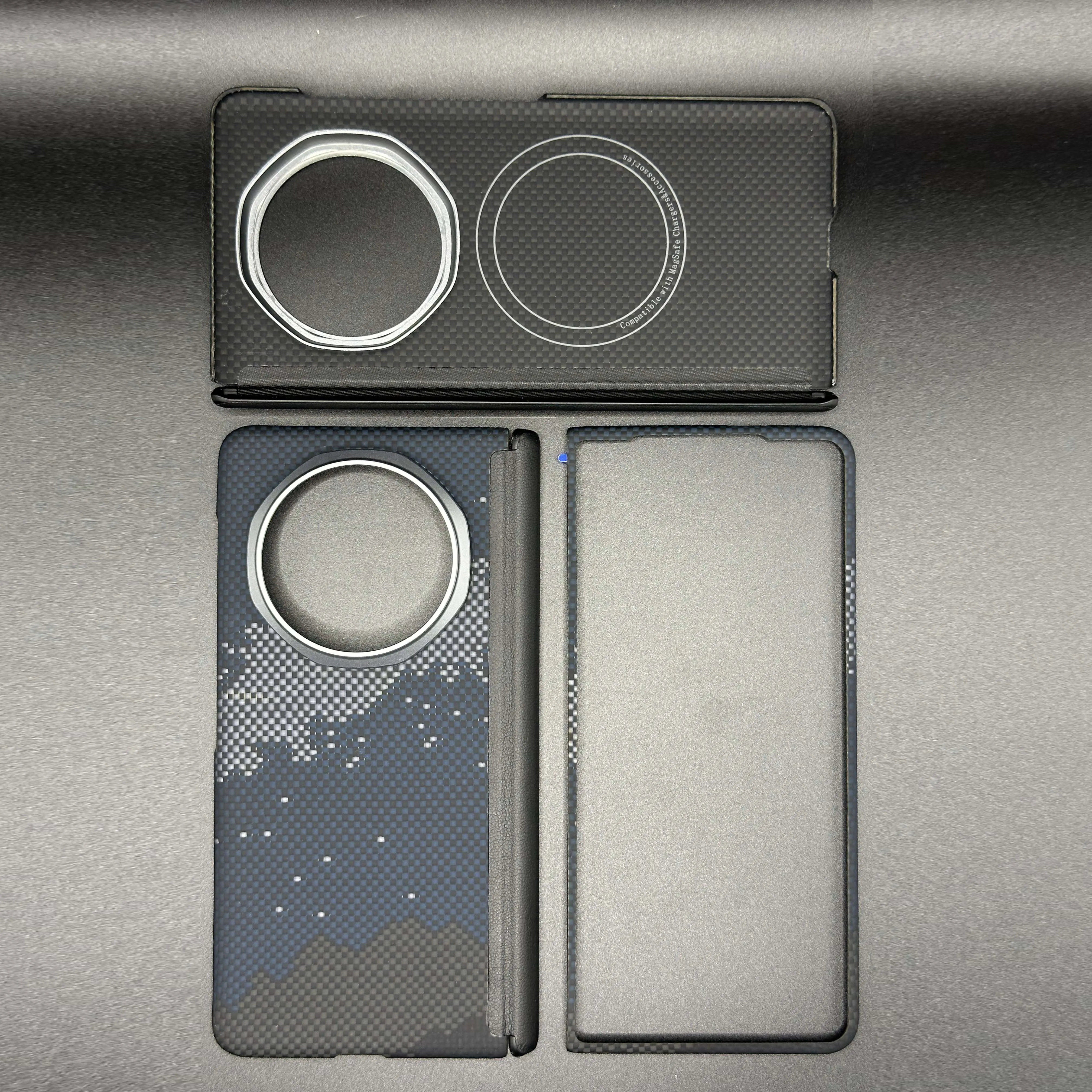 

Suitable for Honor Magic V5 phone case Kevlar aramid fiber magnetic suction simple style protective case 2-in-1