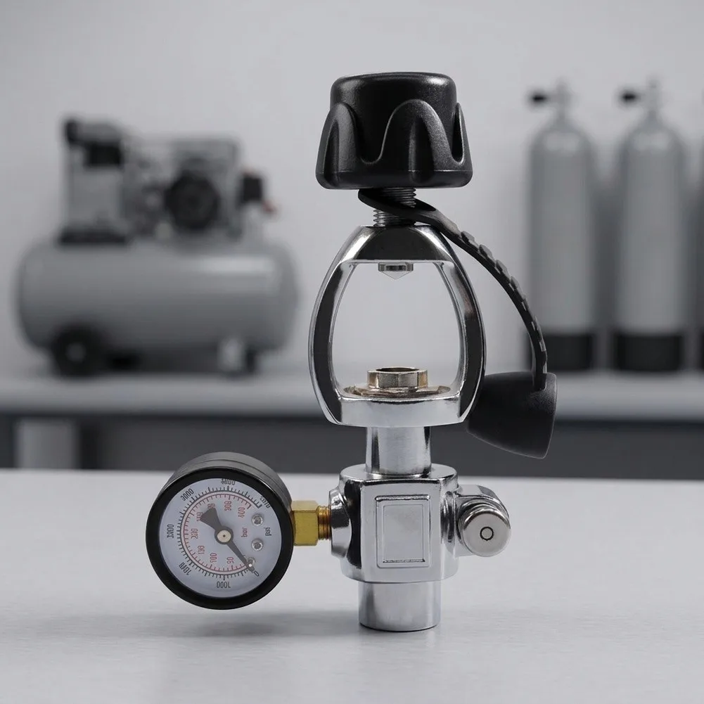 6000 PSI Scuba Test Valve Adapter G5/8 with 1/4 BSPP Connection for Static Pressure Checks on Oxygen and Breathing Gas Cylinders