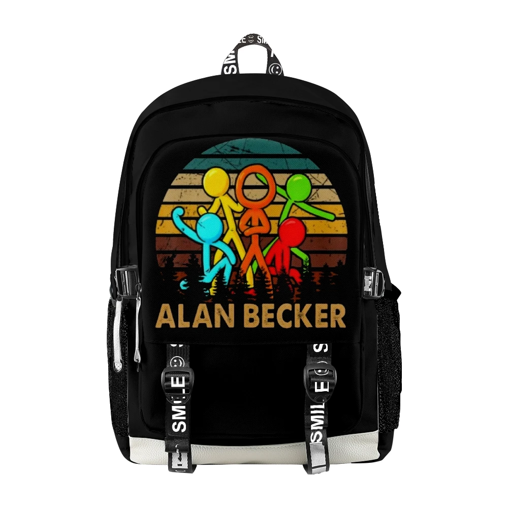 Alan Becker Merch Young Youtuber Zipper Backpack Children Kids School Bag Unique Daypack 2023 Unisex Traval Bag Oxford Cloth