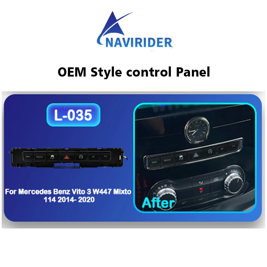 OEM Style Control Panel Emergency Light Button Console Button For Benz Vito W447 2014-2021 After Market Android Screen