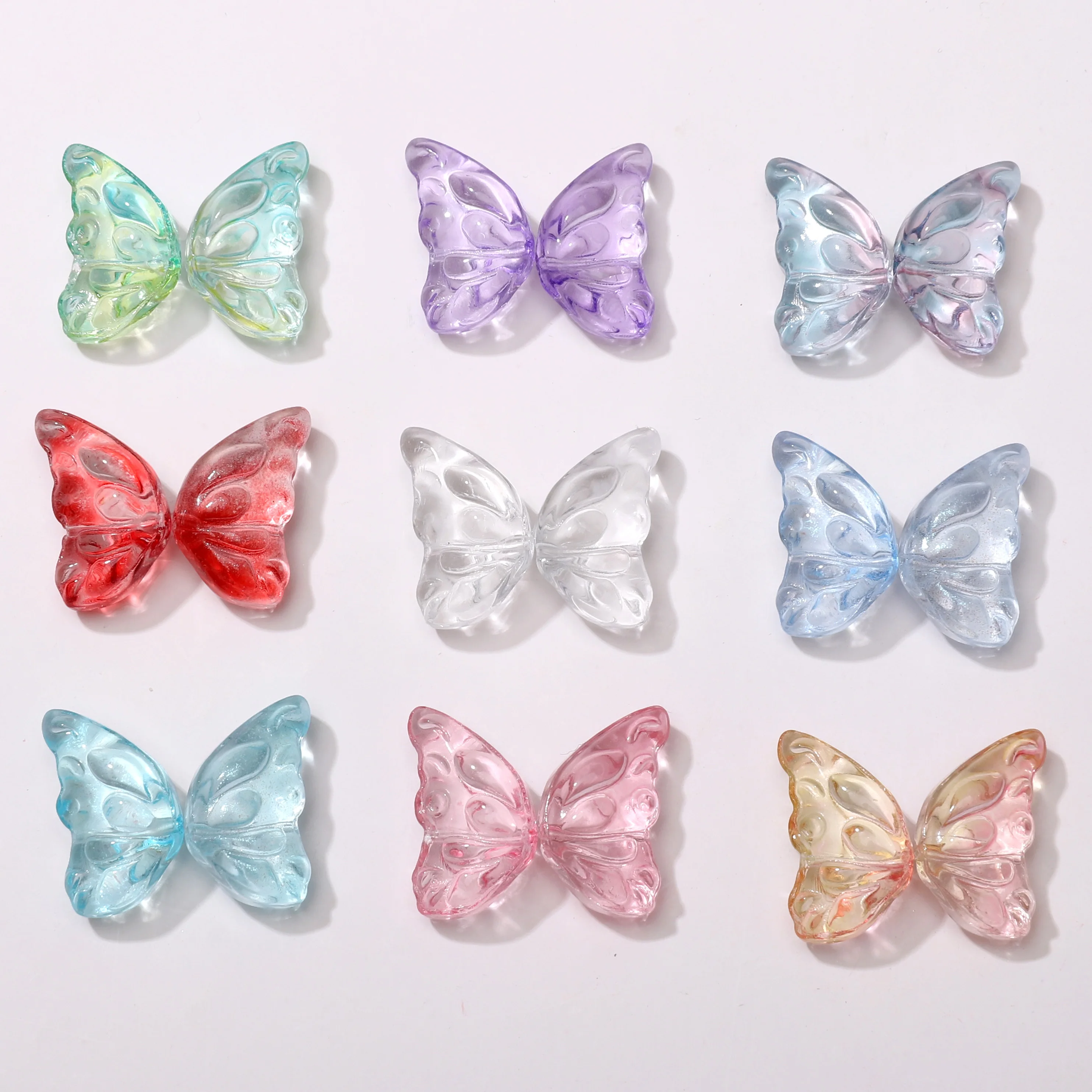 10 قطعة الزجاج واحد الجناح الخرز الملونة التدرج حلم فضفاض خزر عازل ل أساور يدوية صنع المجوهرات المواد الملحقات