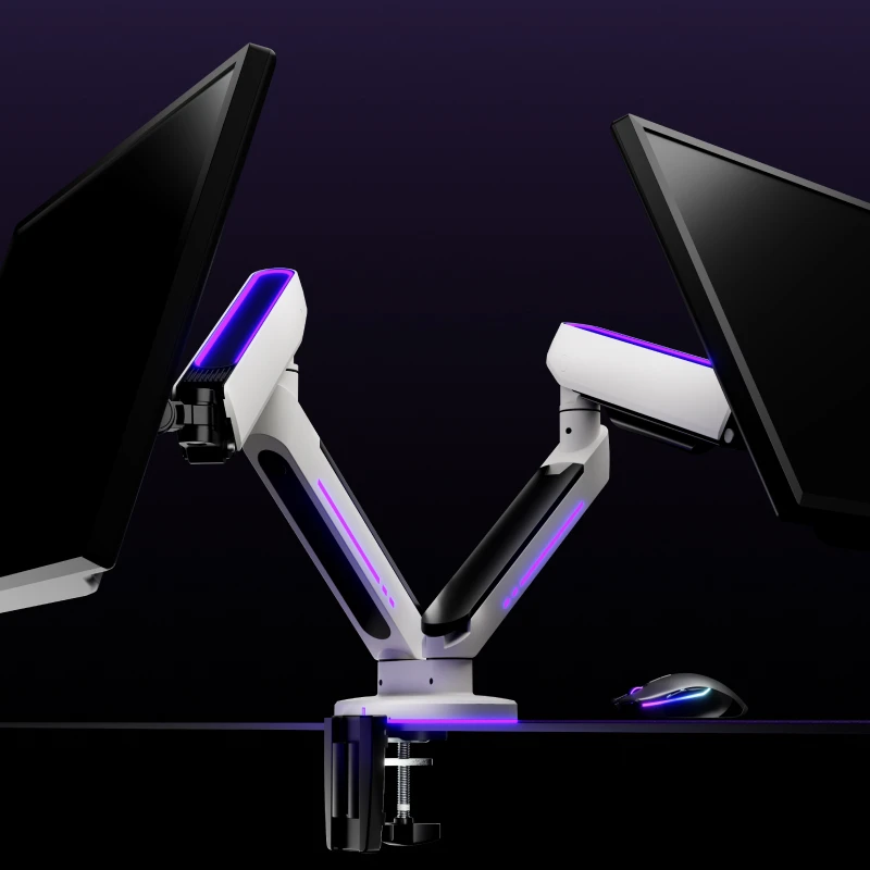 Computer Monitor Double Screen Bracket Retractable Rotating Desktop Mechanical Arm