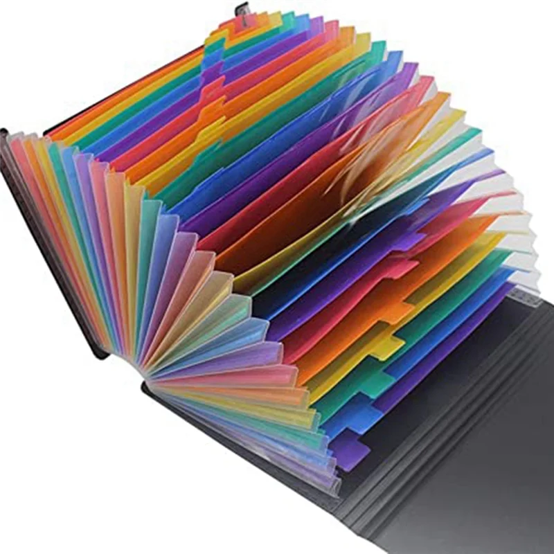 1 PCS Rack Desk Organizer 24 กระเป๋าโฟลเดอร์ขยาย Rganize แบบพกพาแฟ้มธุรกิจอุปกรณ์สํานักงานแฟ้ม Rack PP