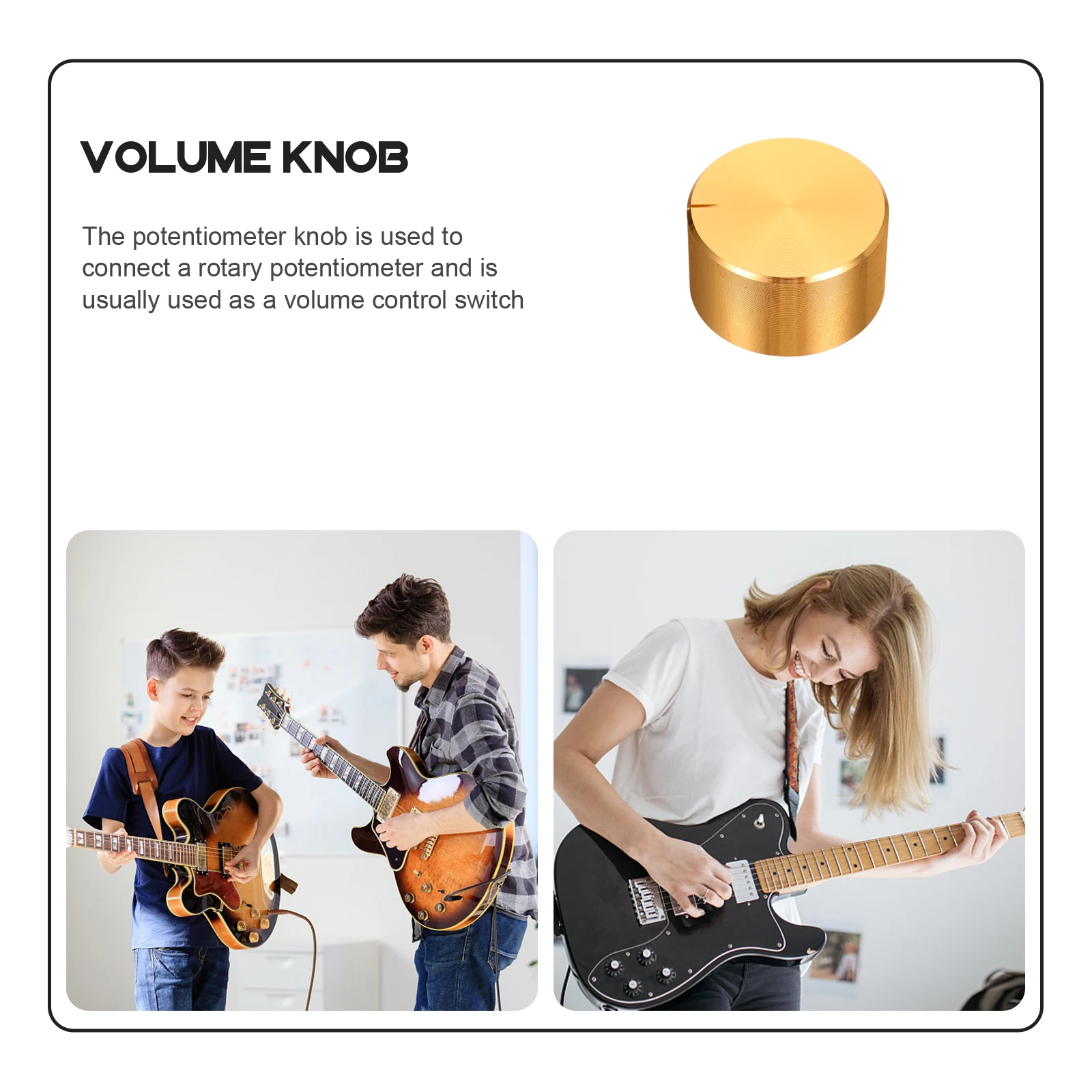 

2 Pcs Guitar Knob Aluminium Knobs Volume Audio Replacement Electric Golden Effects Crystal