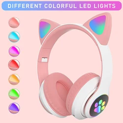 Kids Bluetooth Headphones for Kids and Adults Kids Headphones with Microphone Cat Headphones for Girls and Boys