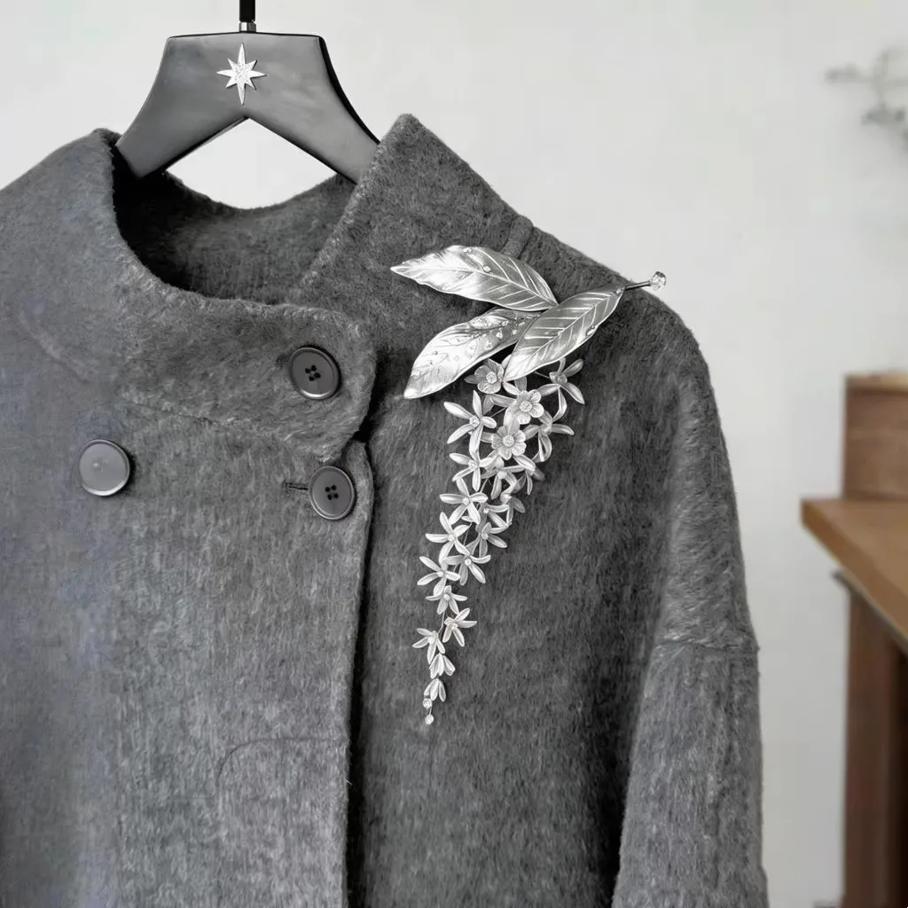 Wisteria flower vine fringed brooch high-end female luxury temperament exquisite brooch with coat pin