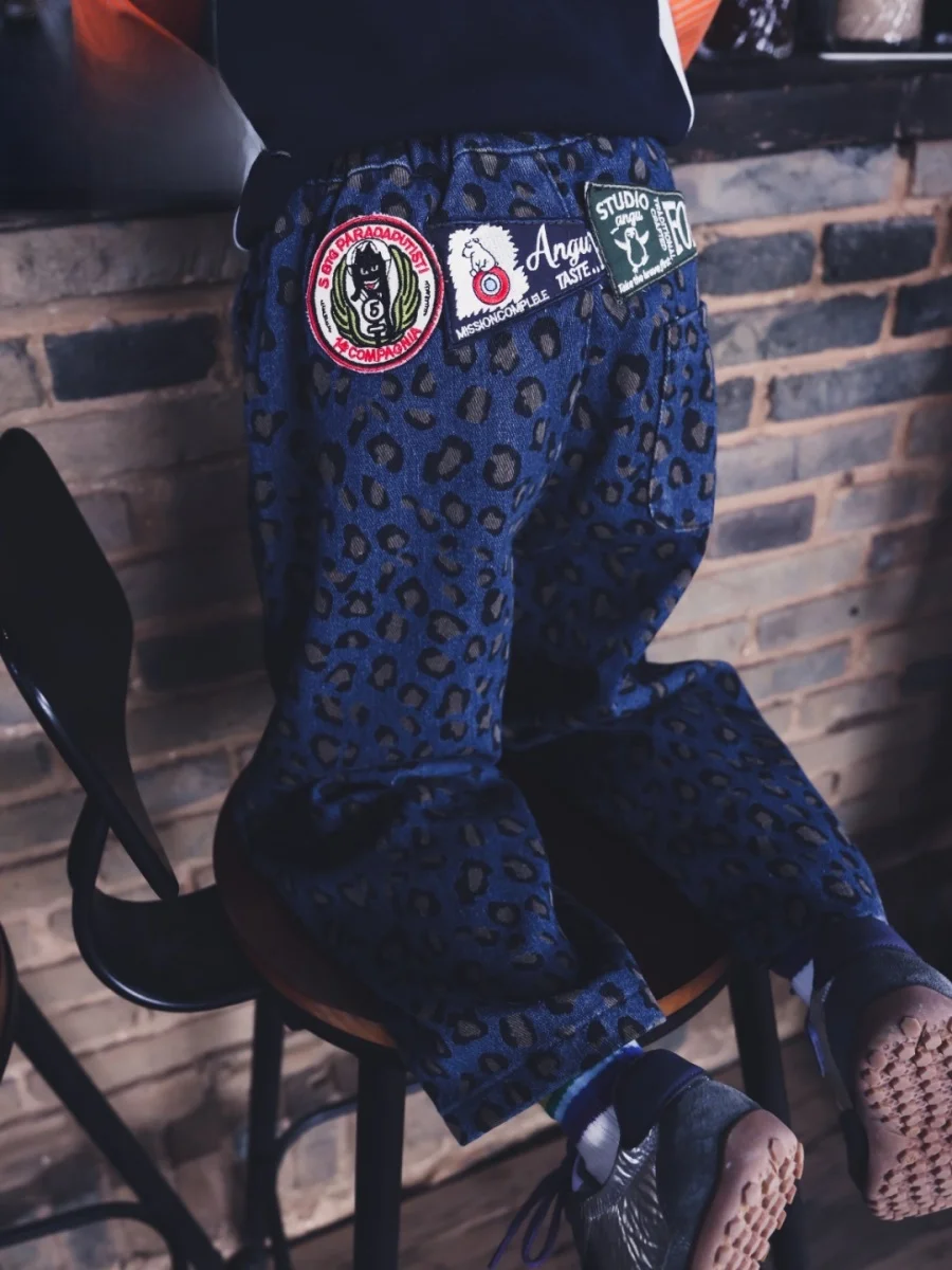 Outdoor Camping Girls Straight Leg Pants Spring Autumn Plaid Dot Pattern Loose Long Trousers Kids Fashion Casual Wear