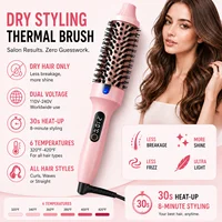 Brosse thermique ionique double tension pour friser et redresser, 6 réglages de température et affichage numérique LED, styler à Air chaud 1