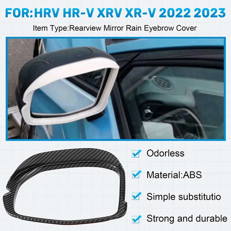 Penutup alis Cermin spion Styling mobil, penutup naungan hujan potongan untuk Honda HRV HR-V XRV XR-V 2022 2023