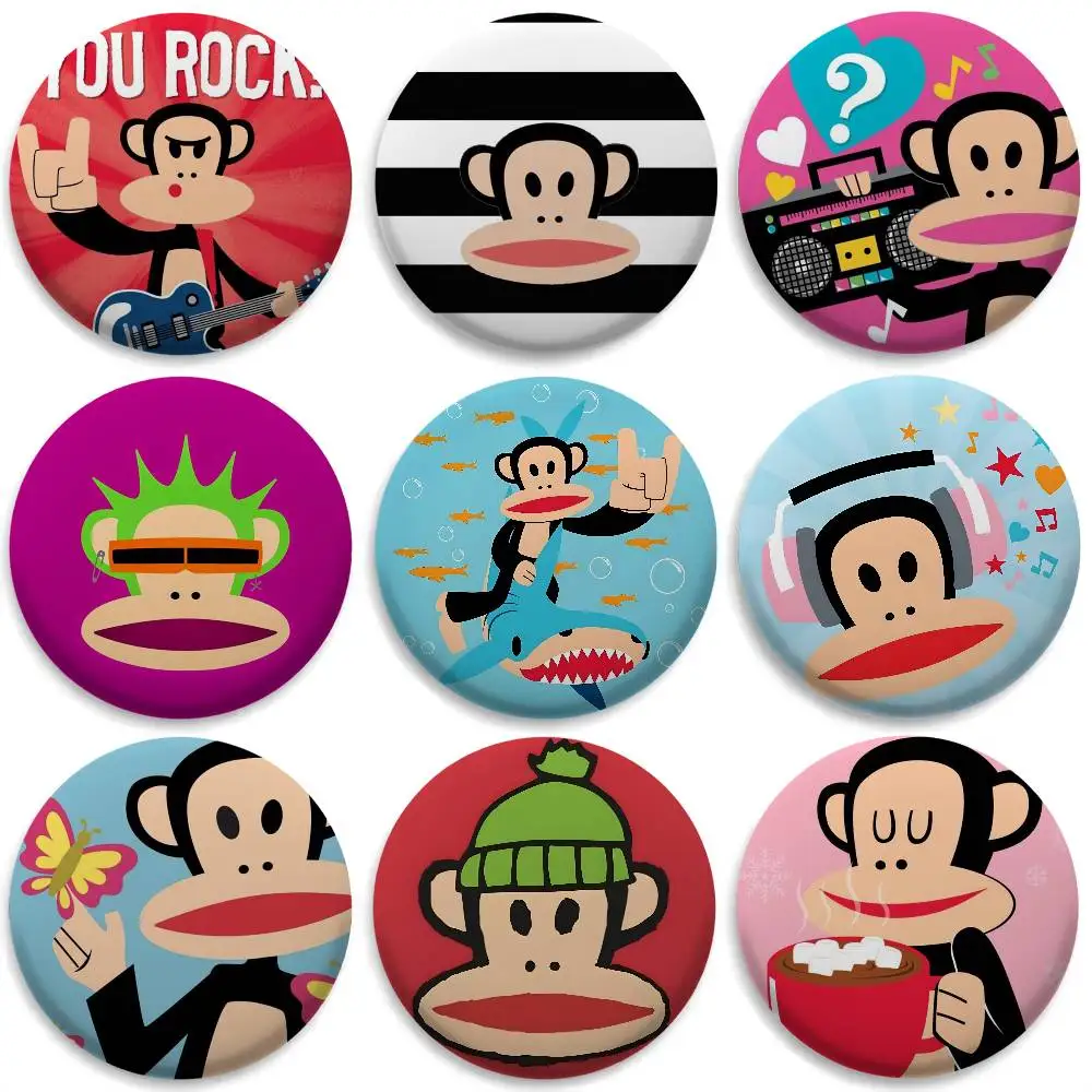 Lustige Affen-Logo-Abzeichen, rund, exquisite Abzeichen, Broschen, kreative Anstecknadeln für Kleidung, Hut, Rucksack, Geschenkzubehör